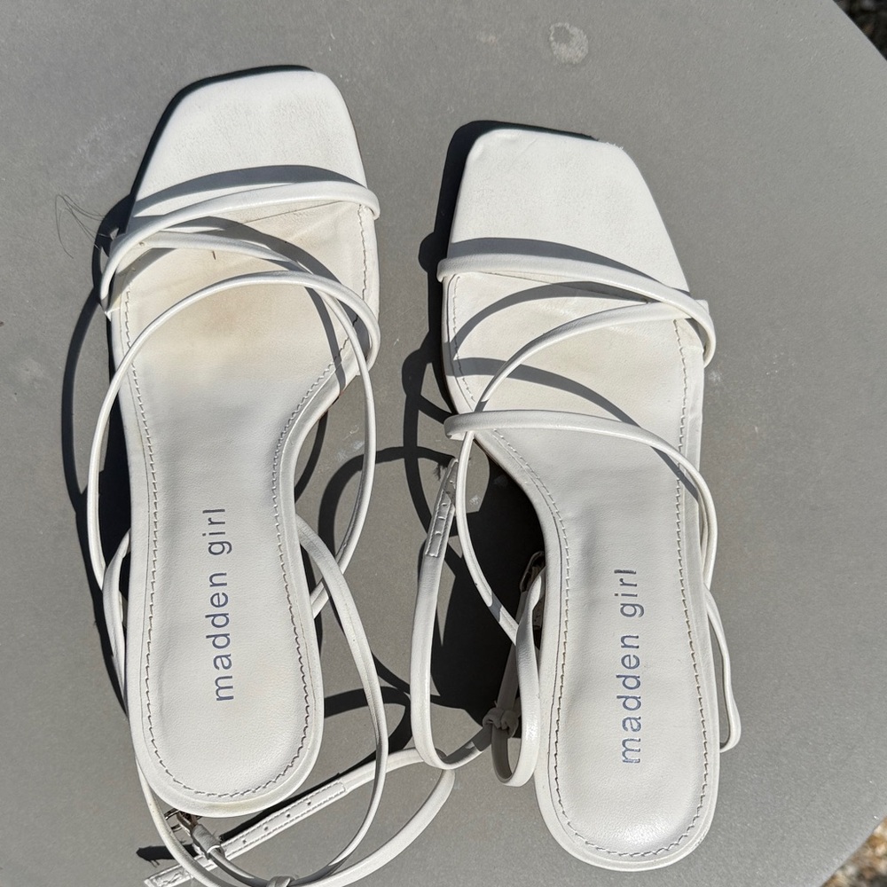 Madden Girl Elegant Cream Strappy Sandals